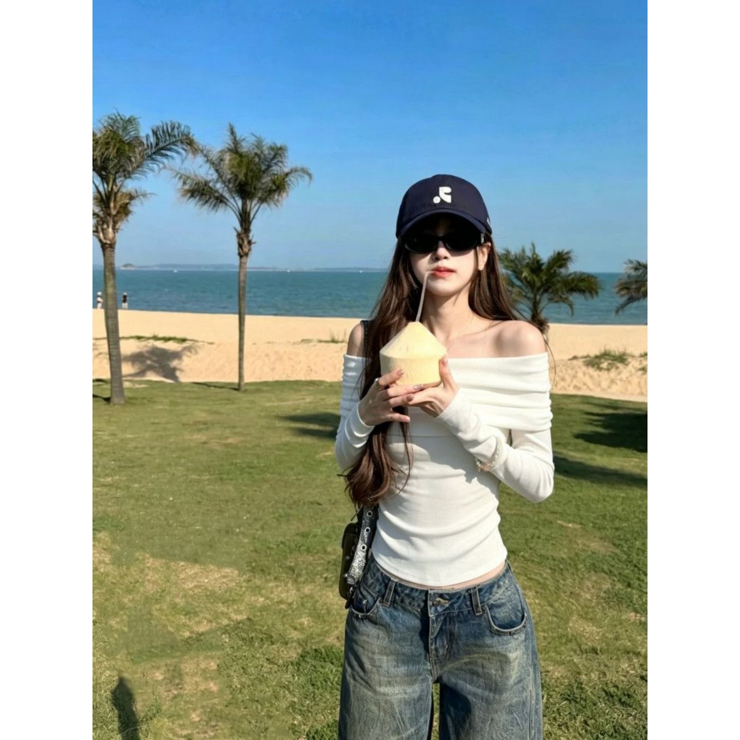 Korean Style Slim Fit High Waist Long Sleeve Top