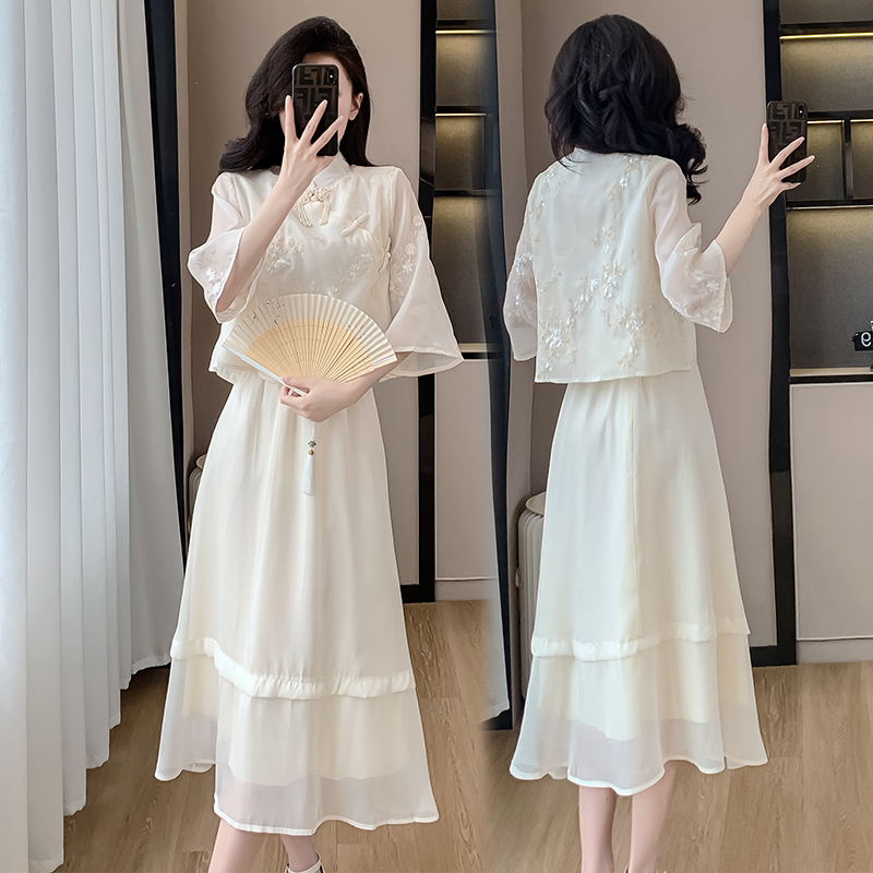 New Chinese Style Embroidered Two-Piece Dress Set for Women Summer 2026 - Image 2
