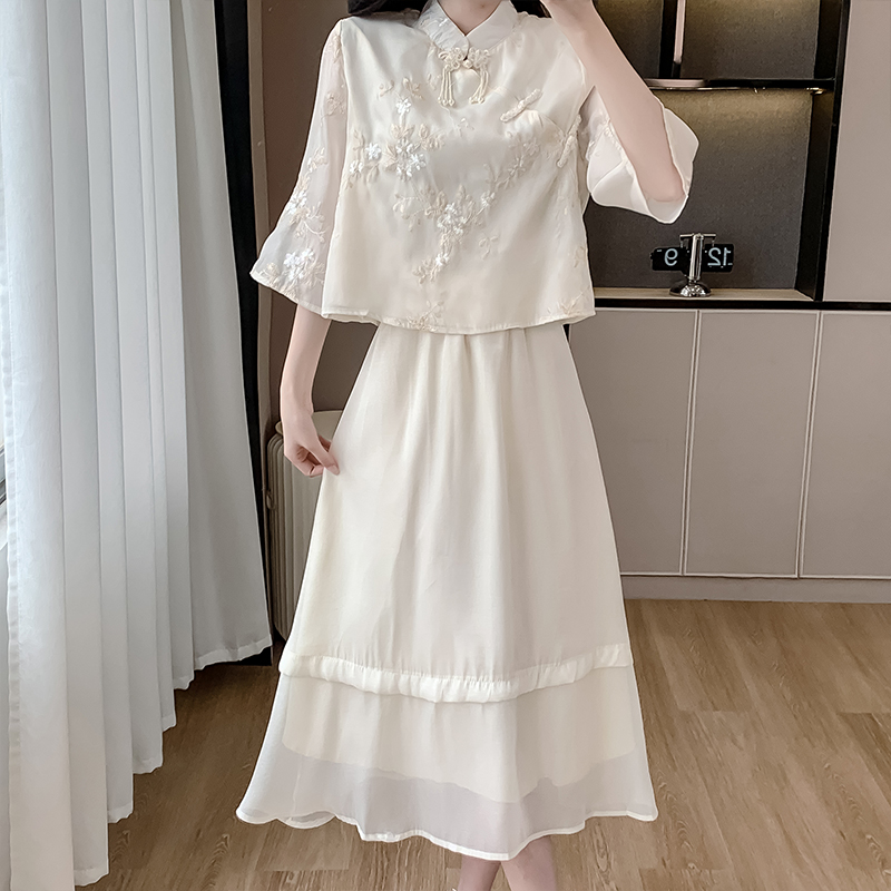 New Chinese Style Embroidered Two-Piece Dress Set for Women Summer 2026 - Image 4