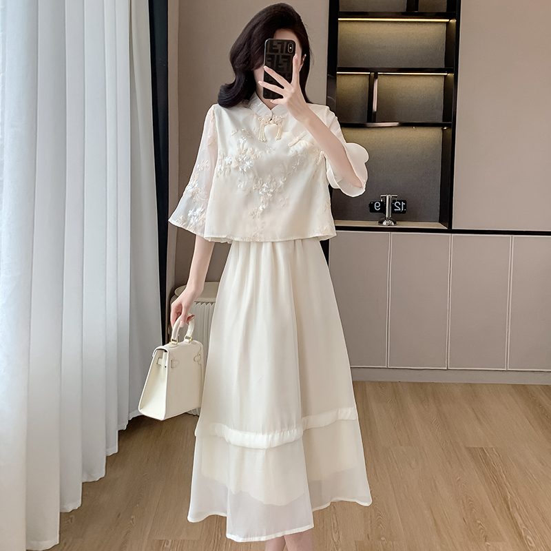 New Chinese Style Embroidered Two-Piece Dress Set for Women Summer 2026 - Image 5
