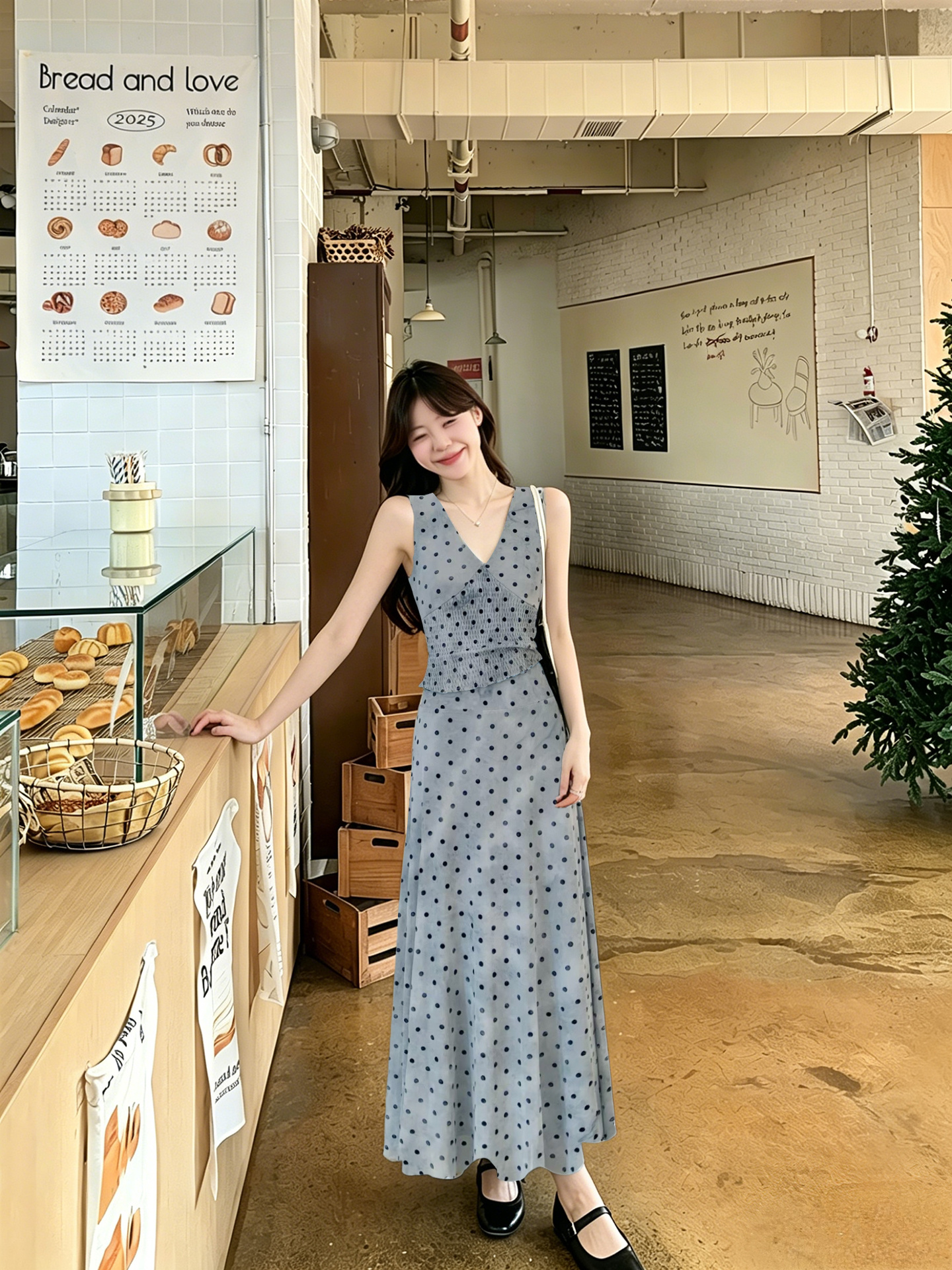 Tie-Dye Polka Dot Cami and Skirt Two-Piece Set