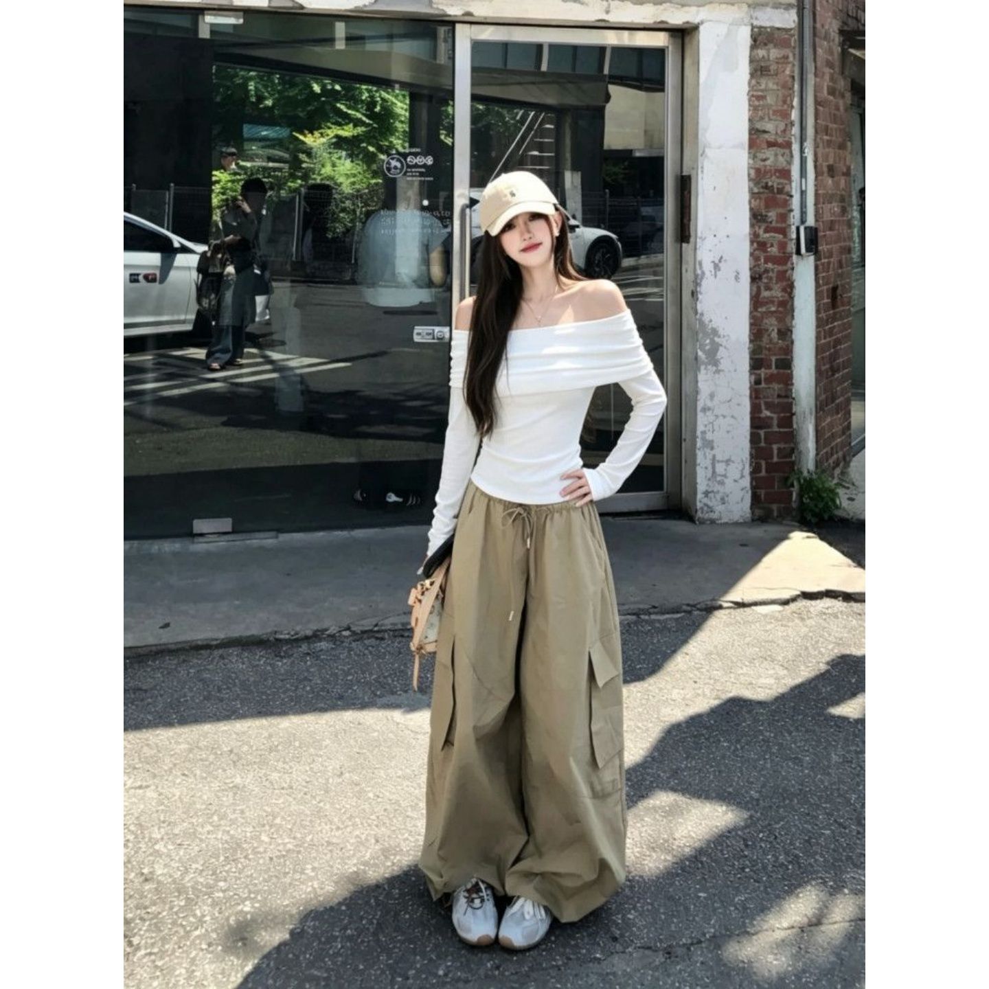 Women's Long Sleeve Crew Neck T-Shirt Slim Fit French Style Summer Top
