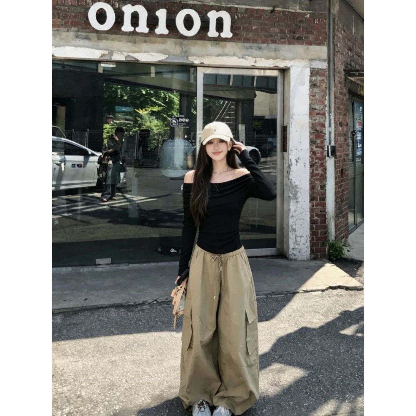 Women's Long Sleeve Crew Neck T-Shirt Slim Fit French Style Summer Top - Image 3
